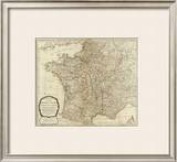 New Map of the Kingdom of France, c.1790 Framed Giclee Print by Thomas Kitchin