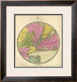 Map of the Country Twenty Five Miles Round the City of New York, c.1840 Framed Giclee Print by Jeremiah Greenleaf