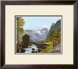 Dachstein and Lake Gosausee Print by Jakob Alt