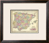 Spain and Portugal, c.1856 Framed Giclee Print by G. W. Colton