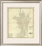 Map of Milwaukee, c.1856 Framed Giclee Print by I. A. Lapham