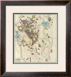 City of Seattle and Environs, c.1890 Framed Giclee Print by O. P. Anderson