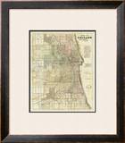 Map of Chicago, c.1857 Framed Giclee Print by Rufus Blanchard