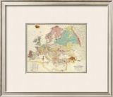 Geological Map of Europe, c.1856 Framed Giclee Print by Sir Roderick Impey Murchison