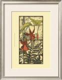 Mini Fuchsia and Silhouette V Poster by Jennifer Goldberger
