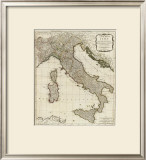 New Map of Italy with the Islands of Sicily, Sardinia and Corsica, c.1790 Framed Giclee Print by Thomas Kitchin