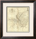 Map of the States of Illinois & Missouri, c.1823 Framed Giclee Print by Lewis C. Beck