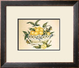 Lemons in a Porcelain Basket Print by P. Bowden