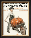 Pumpkin in Wheelbarrow, c.1913 Framed Giclee Print by Joseph Christian Leyendecker