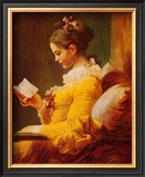 Young Girl Reading Prints by Jean-Honoré Fragonard