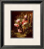 Pink Roses by a Garden Fence Posters by Alfred-Frederic Lauron