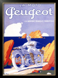 Peugeot Motorcycle Framed Giclee Print by G. Favre