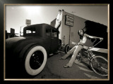 Hot Rod Pin-Up Girl Framed Giclee Print by David Perry