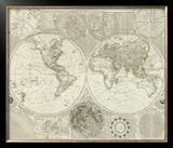 Composite: World or Terraqueous Globe, c.1787 Framed Giclee Print by Samuel Dunn