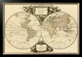 Mappemonde, c.1752 Framed Giclee Print by Robert De Vaugondy