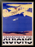 Transports par Avion Framed Giclee Print by Terrando 
