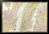 New York, Brooklyn, Jersey City, c.1891 Framed Giclee Print by Frederick W. Beers