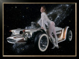 Cosmic Pin-Up Girl Framed Giclee Print by David Perry