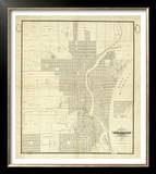 Map of Milwaukee, c.1856 Framed Giclee Print by I. A. Lapham