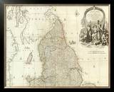 England and Wales (Northern section), c.1790 Framed Giclee Print by John Rocque