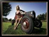 Hot Rod Pin-Up Girl Framed Giclee Print by David Perry