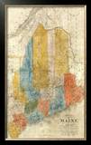 Map of Maine, c.1843 Framed Giclee Print by W. Anson