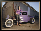 Hot Rod Pin-Up Girl Framed Giclee Print by David Perry