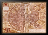 Map of Paris 1585 Poster by Georges Braun