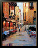 Street Café After Rain Venice Prints by Haixia Liu