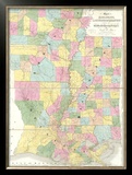 Map of Mississippi, Louisiana and Arkansas, c.1839 Framed Giclee Print by David H. Burr