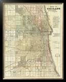 Map of Chicago, c.1857 Framed Giclee Print by Rufus Blanchard