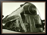 Deco Train Engine Framed Giclee Print