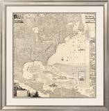 Composite: British Empire in America, c.1733 Framed Giclee Print by Henry Popple