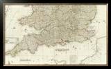 England and Wales (Southern section), c.1790 Framed Giclee Print by John Rocque