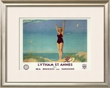 Lytham St. Annes for Sea Breezes and Sunshine Framed Giclee Print by W. Smithson Broadhead