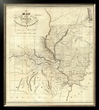 Map of the States of Illinois & Missouri, c.1823 Framed Giclee Print by Lewis C. Beck