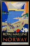 Royal Mail Cruises, Norway Framed Giclee Print by Daphne Padden