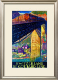 Switzerland, St. Gothard Line Framed Giclee Print by Dan Buzzi