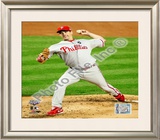 Cliff Lee Game 1 of the 2009 World Series Framed Photographic Print