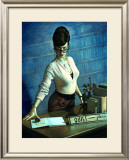 Pin-Up Girl: Quiet Please Librarian Framed Giclee Print by Richie Fahey