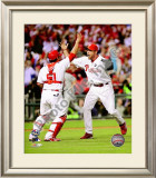Brad Lidge & Carlos Ruiz Celebrate 2009 NL Championship Framed Photographic Print