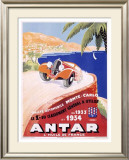 Antar Motor Oil Monte Carlo Rallye Framed Giclee Print by M. Pecnard