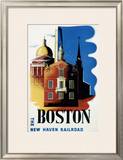 New Haven Railroad, Boston Framed Giclee Print by Ben Nason