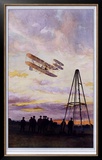 Wilbur Wright Aviation Biplane Framed Giclee Print by A Serougart