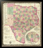 The State of Texas, c.1867 Framed Giclee Print by Jacob De Cordova