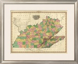 Kentucky, Tennessee and Part of Illinois, c.1823 Framed Giclee Print by Henry S. Tanner