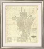 Map of Milwaukee, c.1856 Framed Giclee Print by I. A. Lapham