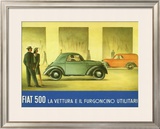 Fiat 500 Topolino Framed Giclee Print