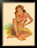 Hawaiian Pin-Up Girl, 1949 Framed Giclee Print by Al Moore