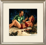 Pin-Up Girl: Island Grotto Framed Giclee Print by Richie Fahey